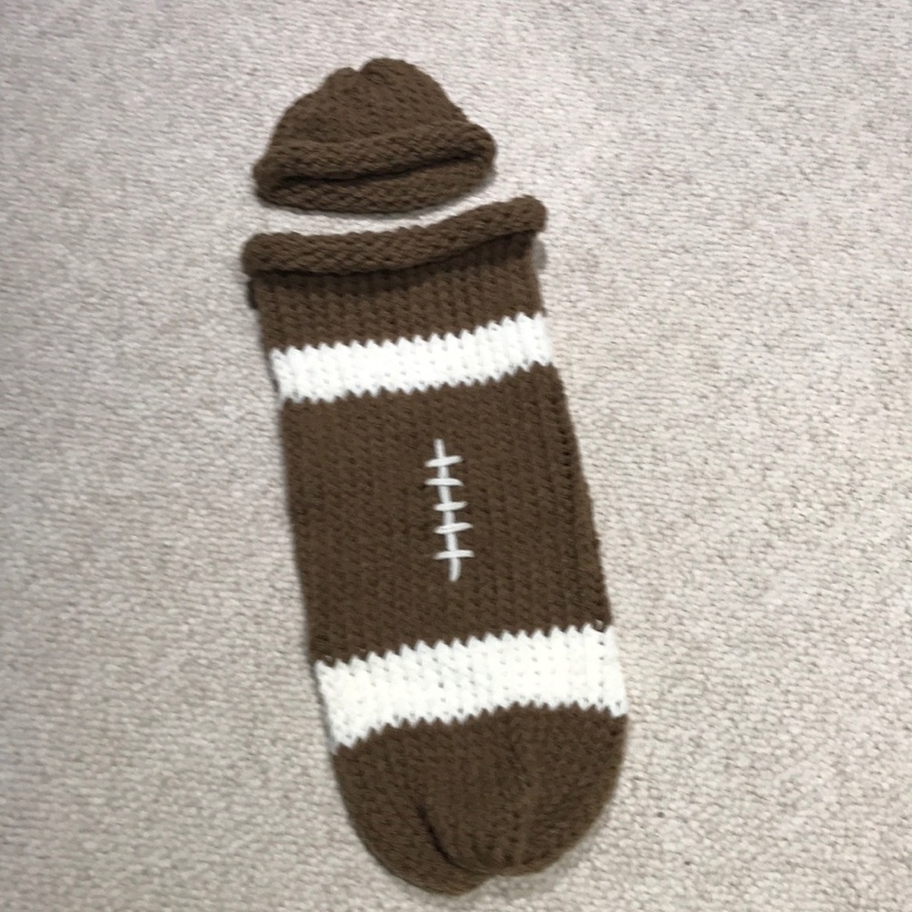 Baby football sack and hat